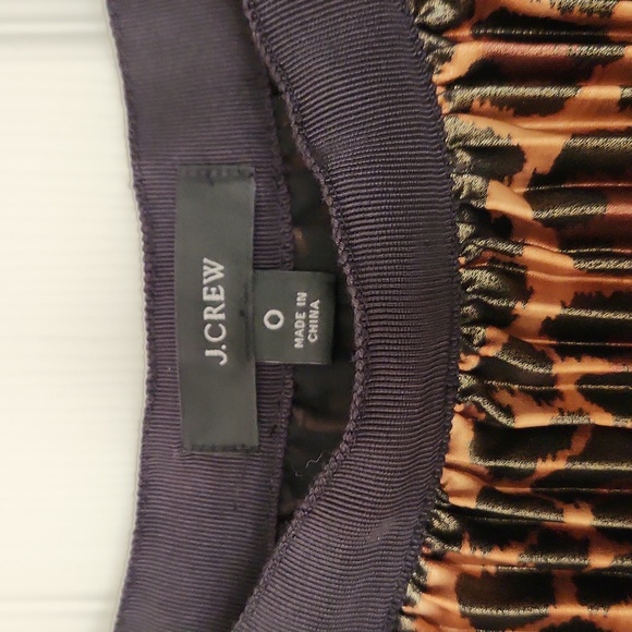 J Crew Pleated Leopard Skirt Size 0 - Picture 3 of 4